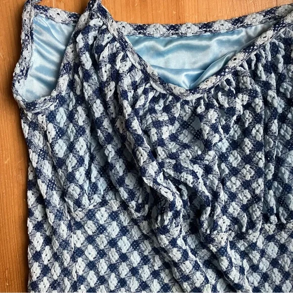 Blue Gingham Midi Dress - Picture 3 of 5